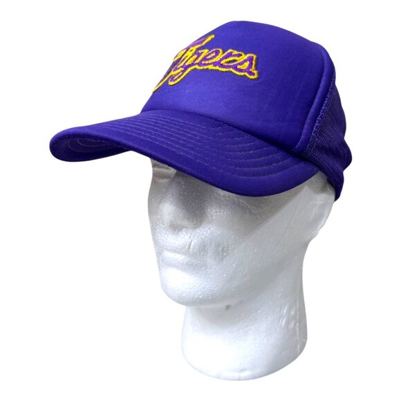 Vintage LSU Script Purple Tigers Trucker Cap Vintage Mesh Back Team Baseball Hat - Picture 2 of 7
